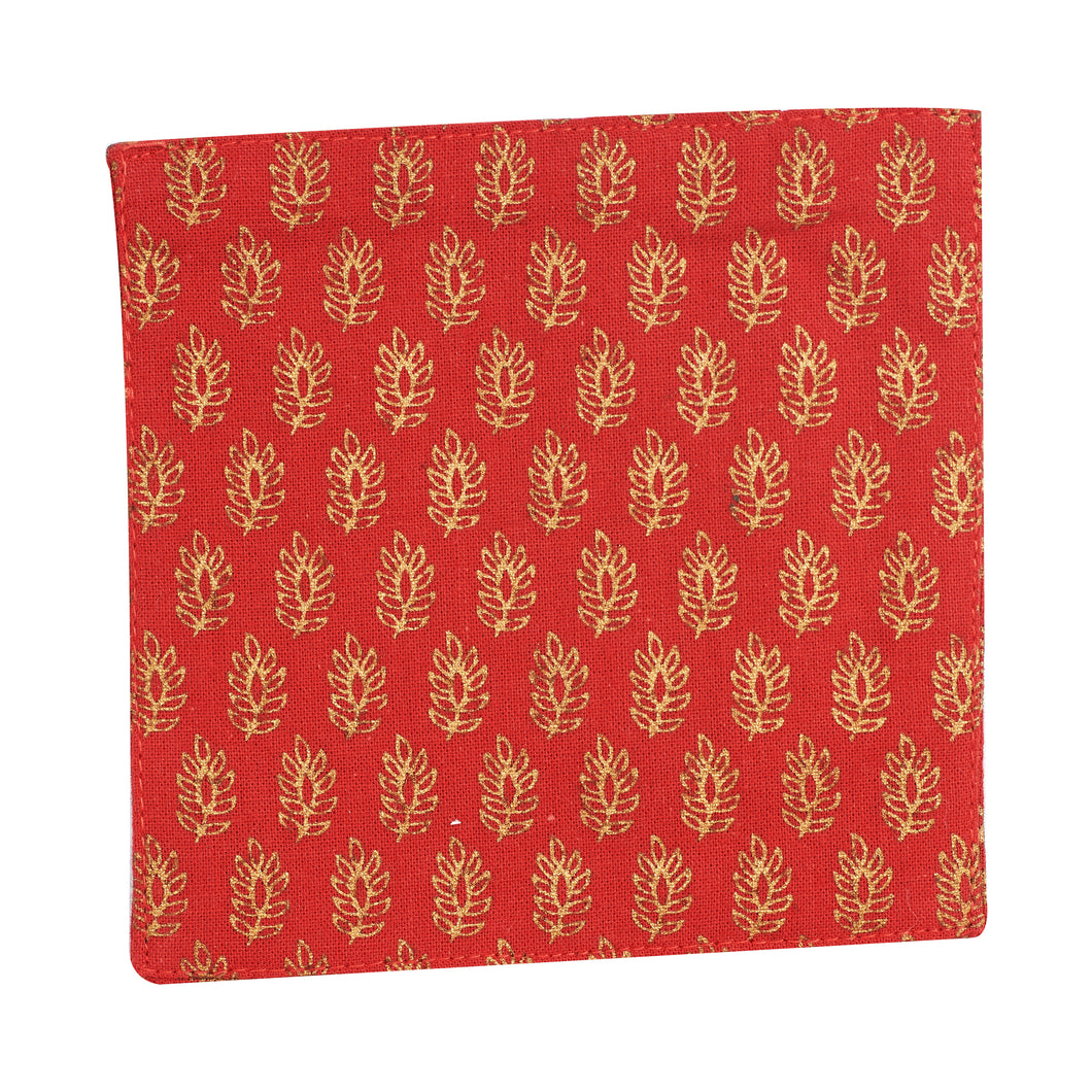 Red Coaster With Leaf Pattern