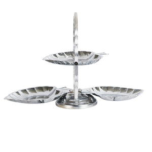 Collapsible Silver Leaf Cake Stand