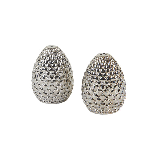 Silver Pinecone Salt And Pepper Shakers