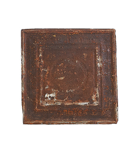 Sm Vintage Metal Panel, Weathered Rusted