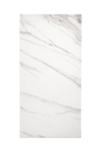 Lg White Marble Tile, Warm Grey Veins