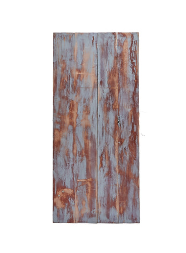 Sm Blue/Brown Painted Distressed Wood