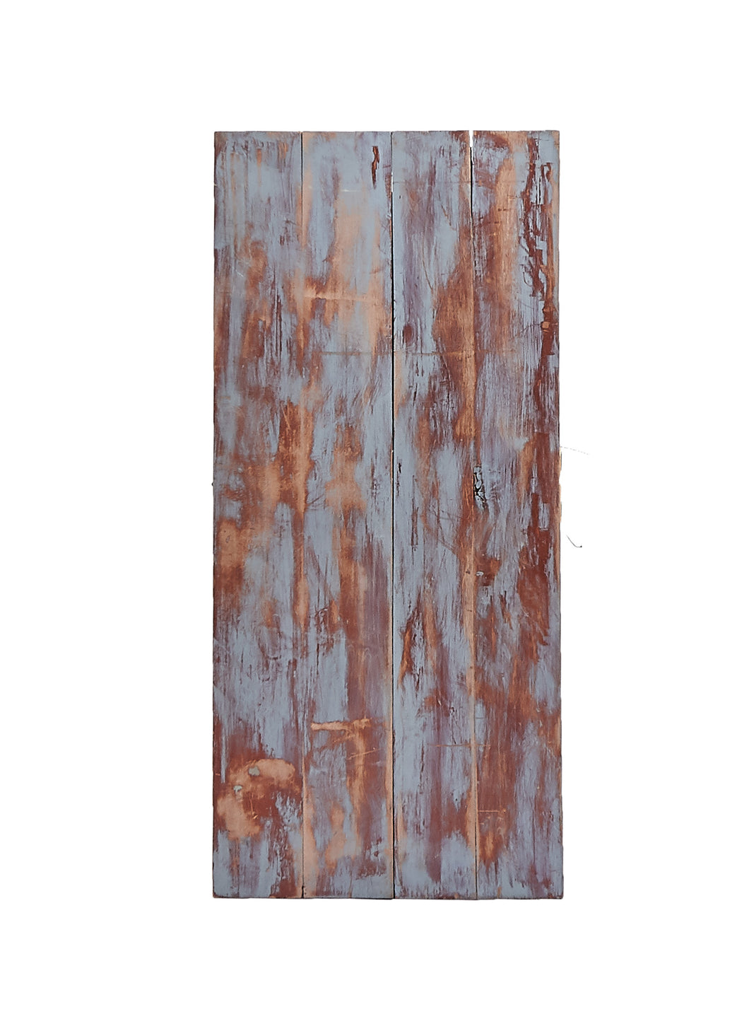 Sm Blue/Brown Painted Distressed Wood