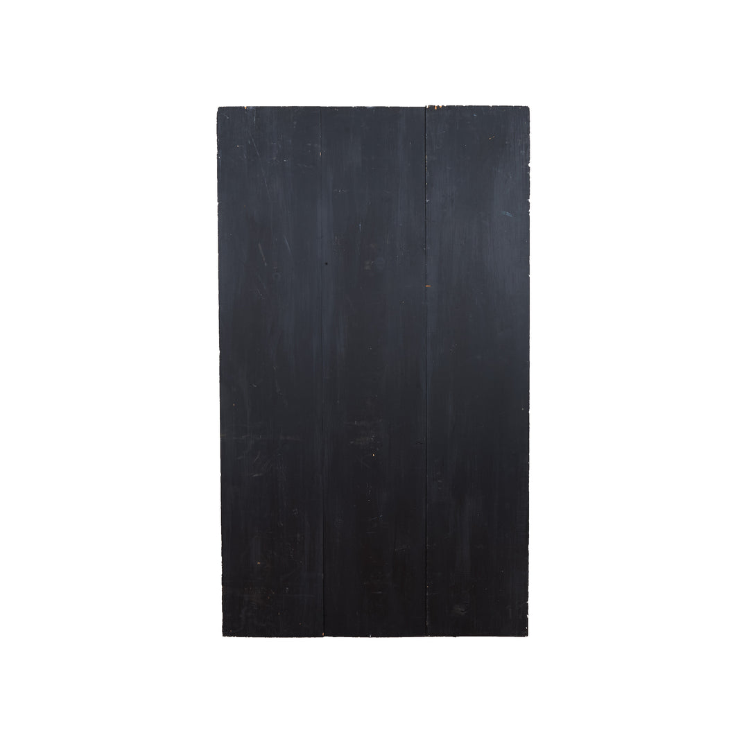 Lg Solid Black Painted Wood With Dark Grey Highlights