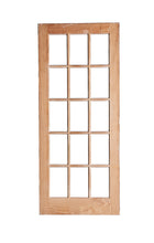 Lg White Door With Glass Panes, Natural Back
