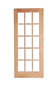 Lg White Door With Glass Panes, Natural Back
