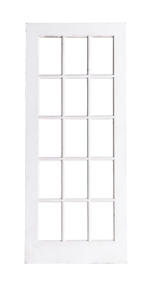 Lg White Door With Glass Panes, Natural Back