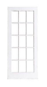 Lg White Door With Glass Panes, Natural Back