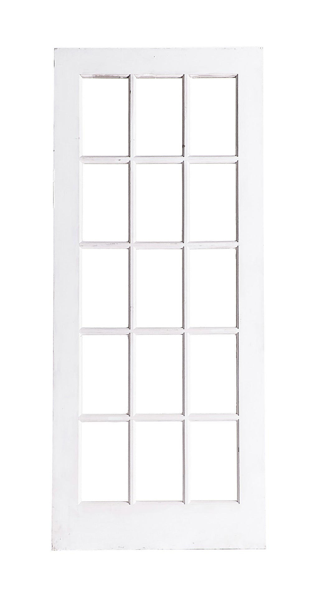 Lg White Door With Glass Panes, Natural Back