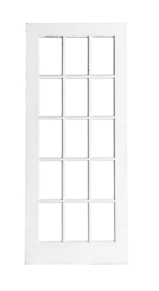 Lg White Door With Glass Panes, Natural Back