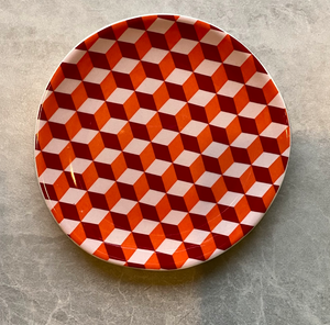 Red Pattern Side Plate