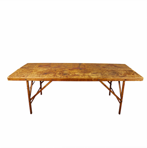 Lg Collapsible Worn Wood Table