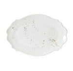 White Platter With Gold Speckles