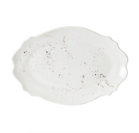 White Platter With Gold Speckles