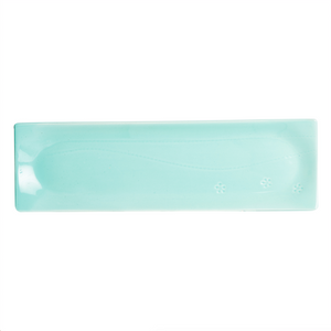 Teal Rectangle Platter With Small Flowers