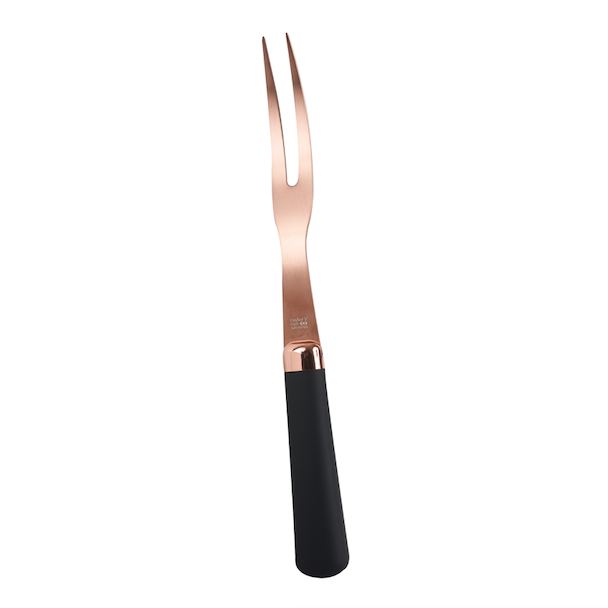 Copper Two Pronged Fork w/ Black Handle
