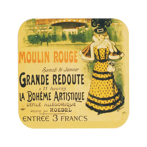 Wood Coaster With Moulin Rouge Print