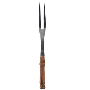 Wooden Handle Two Pronged Fork