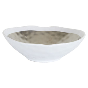 White Bowl With Metallic Inside