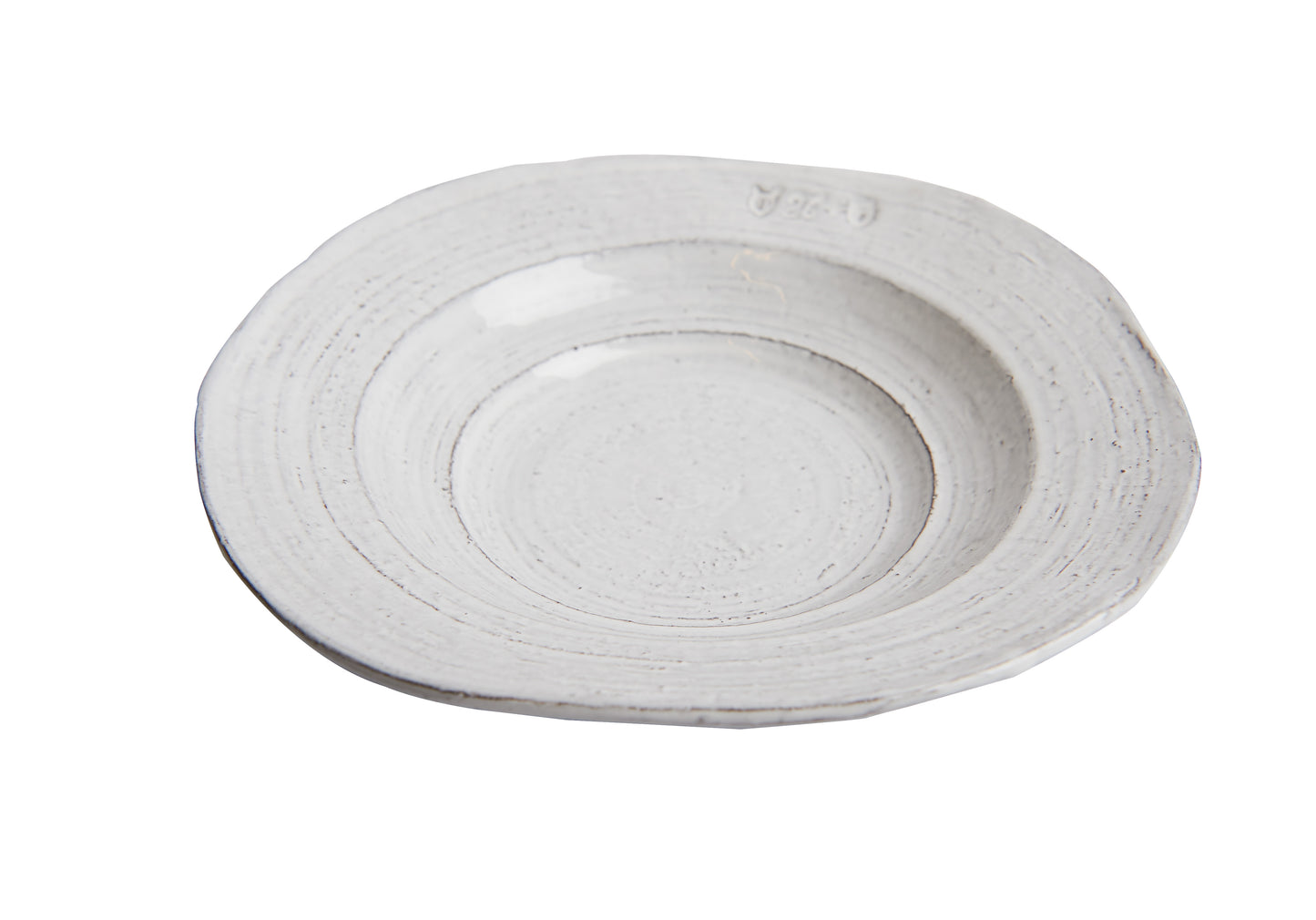 Light Grey/White Shallow Bowl