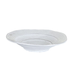 Light Grey/White Shallow Bowl