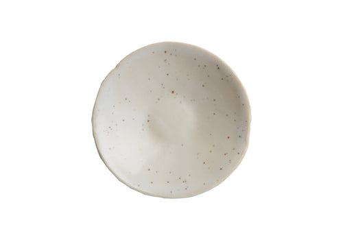 Small Shallow White Bowl With Speckles