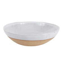 Lg White Speckled Bowl With Beige Base