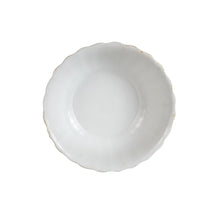XL White Vintage Bowl With Ridging And Wavy Edges