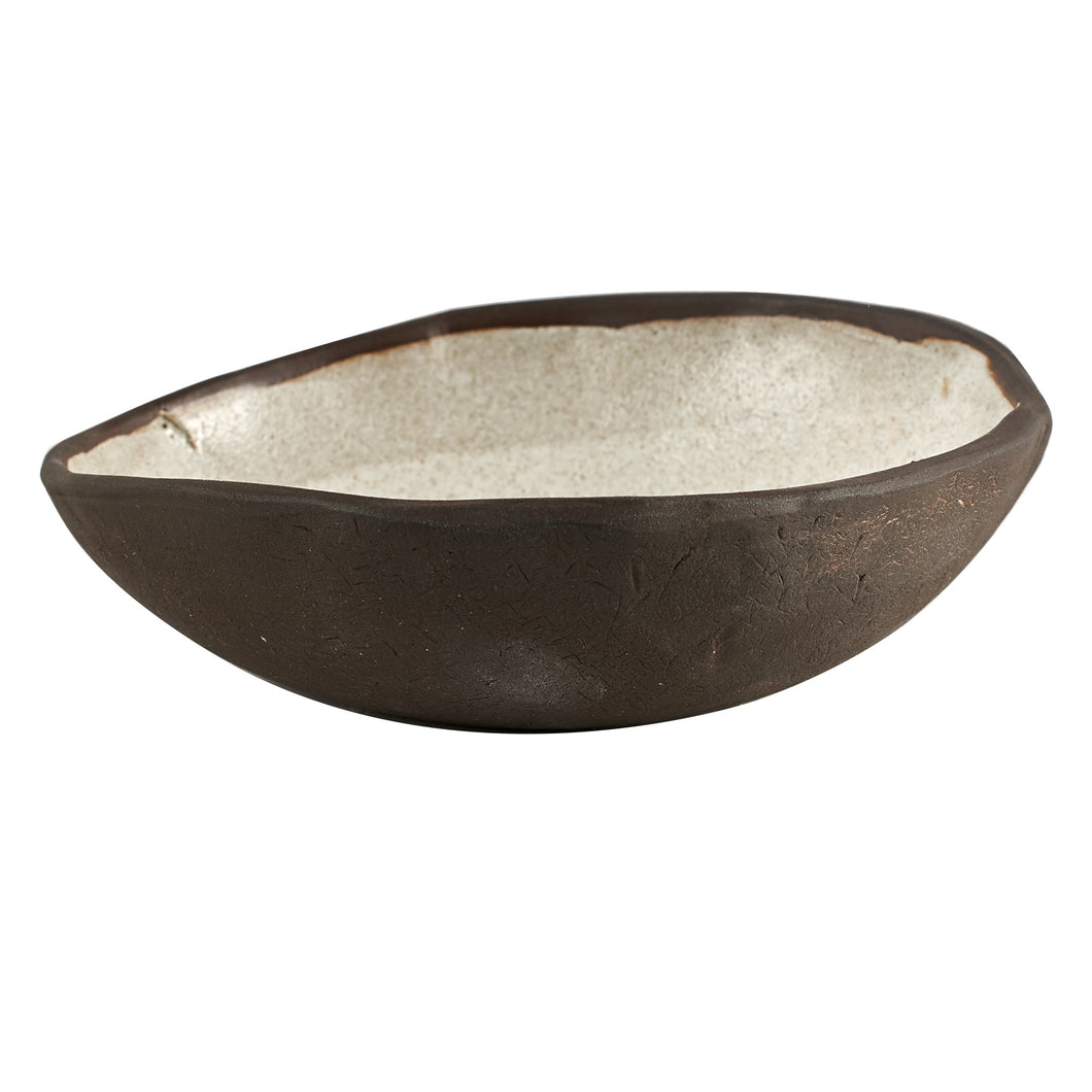 White Bowl With Brown Exterior