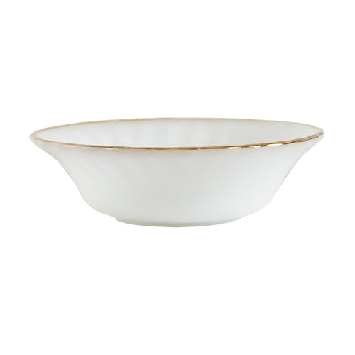Md White Bowl With Gold Rim