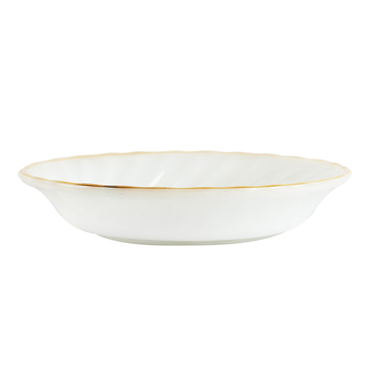 Md White Bowl With Gold Rim