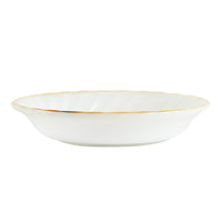 Md White Bowl With Gold Rim