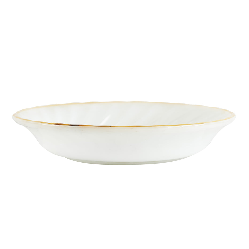 Md White Bowl With Gold Rim