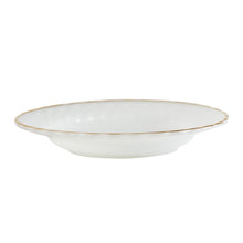 Lg White Bowl With Gold Rim