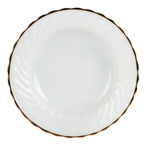 Lg White Bowl With Gold Rim