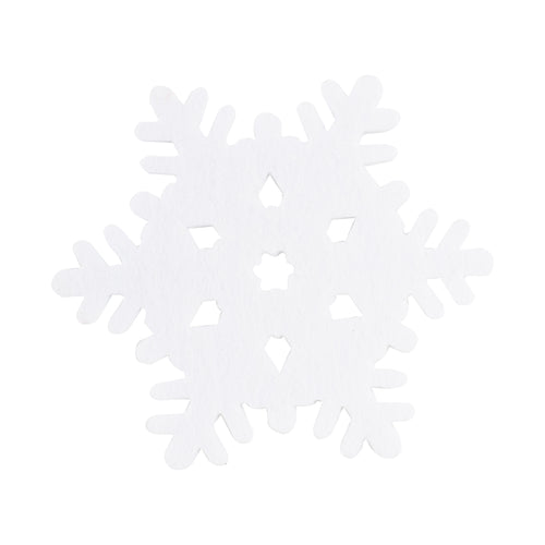 White Felt Snowflake Coaster