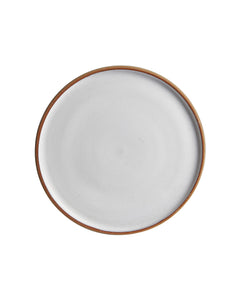 White Plate With Lightly Burnt Orange Edges