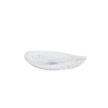 Sm Speckled Oval White Plate With Blue/Green Markings