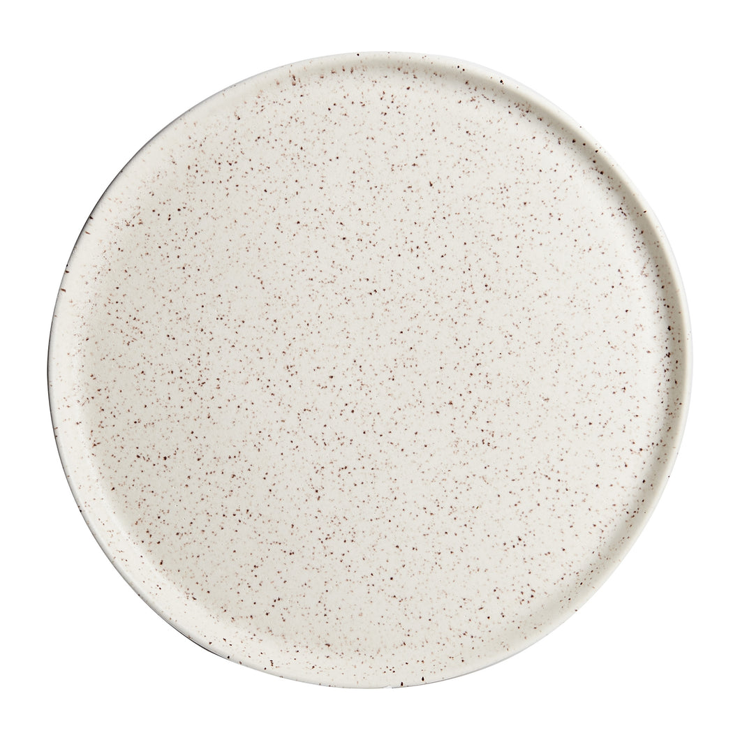 White Plate With Earthy Magenta Speckles