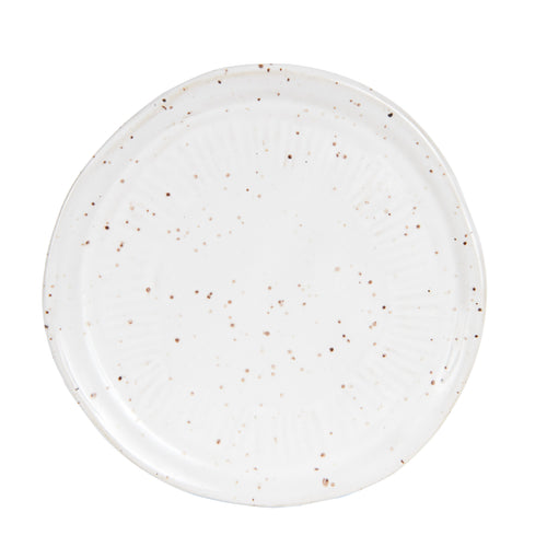 Sm White Plate With Speckles