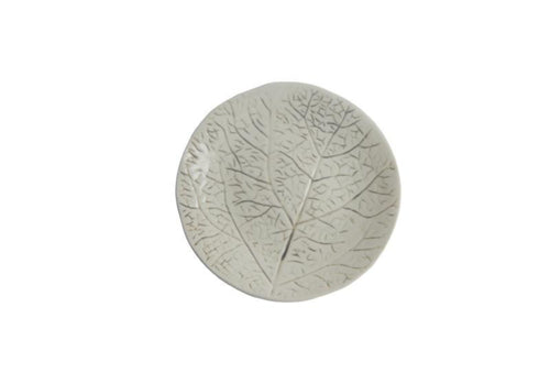 Sm White Leave Vein Pattern Plate