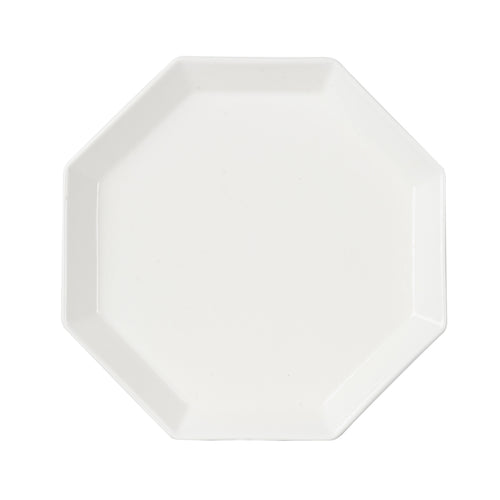 Lg White Octagon Plate