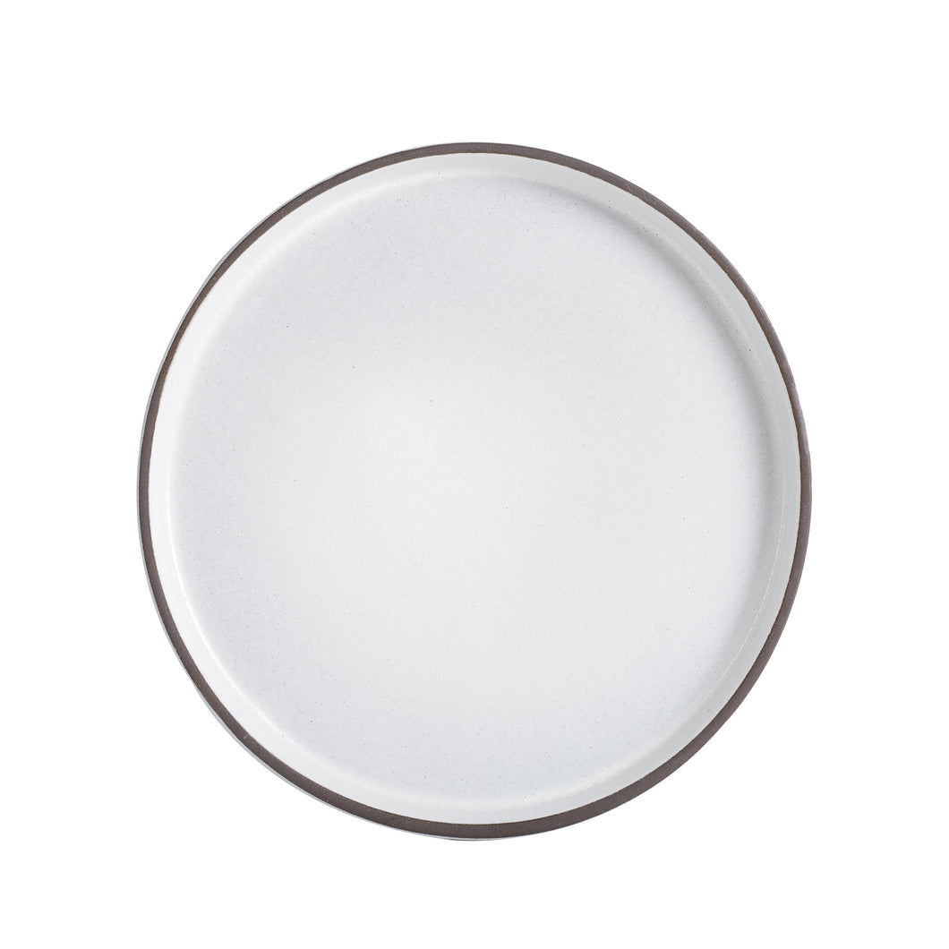 Lg White Plate With Dark Rim
