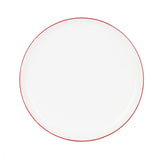 Lg White Plate With Red Rim