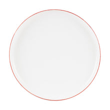 Lg White Plate With Red Rim