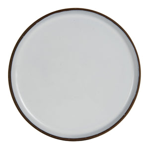 White Platter With Brown Exterior