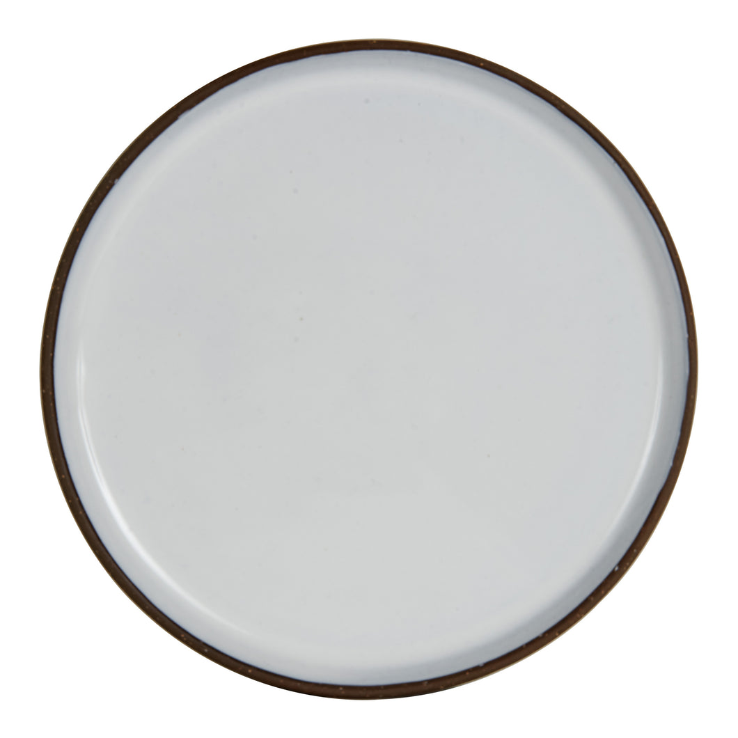 White Platter With Brown Exterior