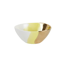 Sm Yellow Bowl With Gold and White