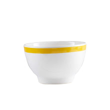 Md White Bowl With One Yellow Strip