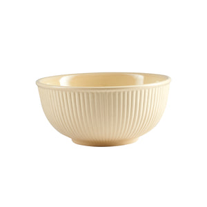 Md Pale Yellow Ribbed Bowl